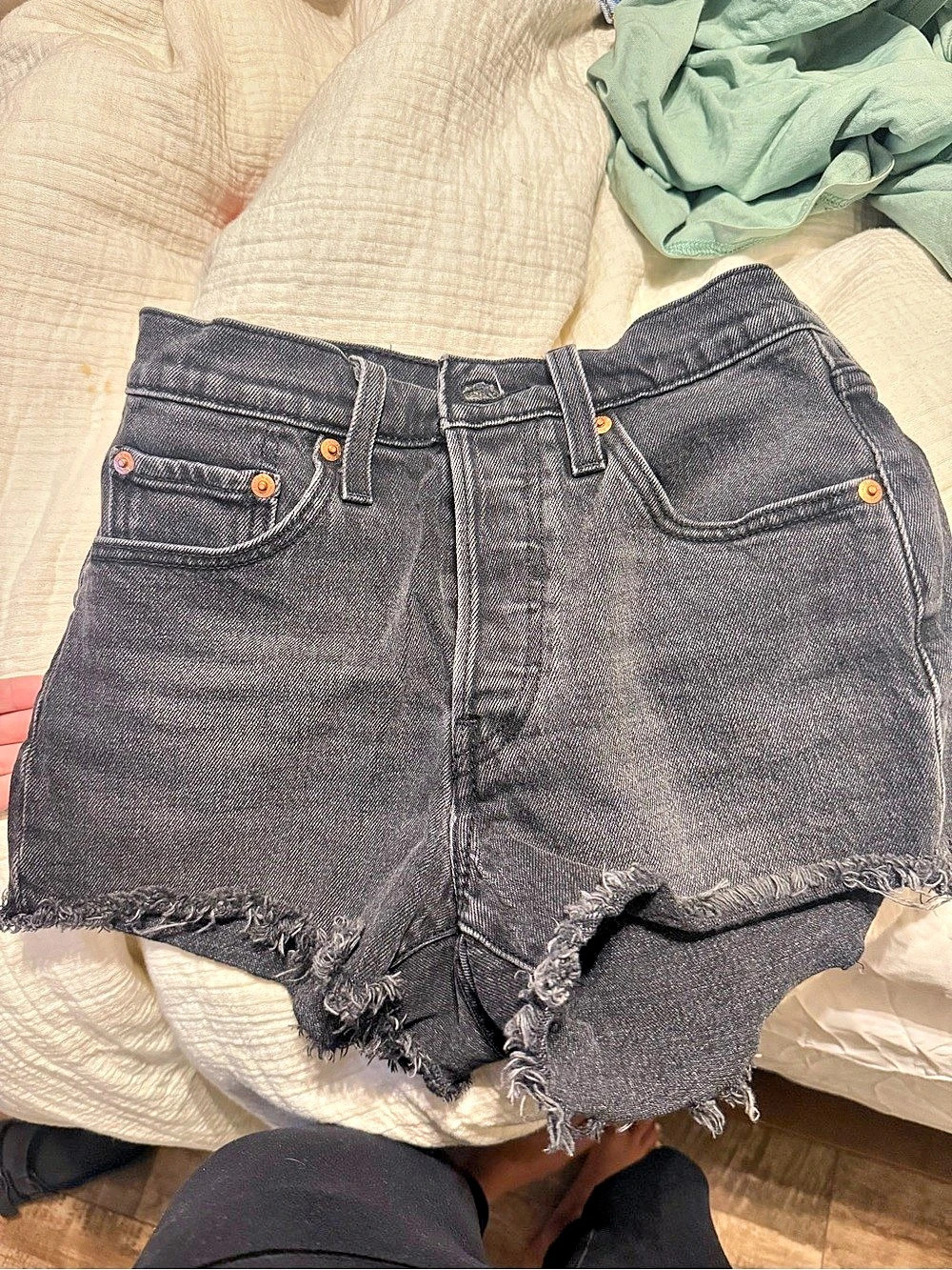 Levi's 501 Original Cut-Off Shorts Gray Waist 30